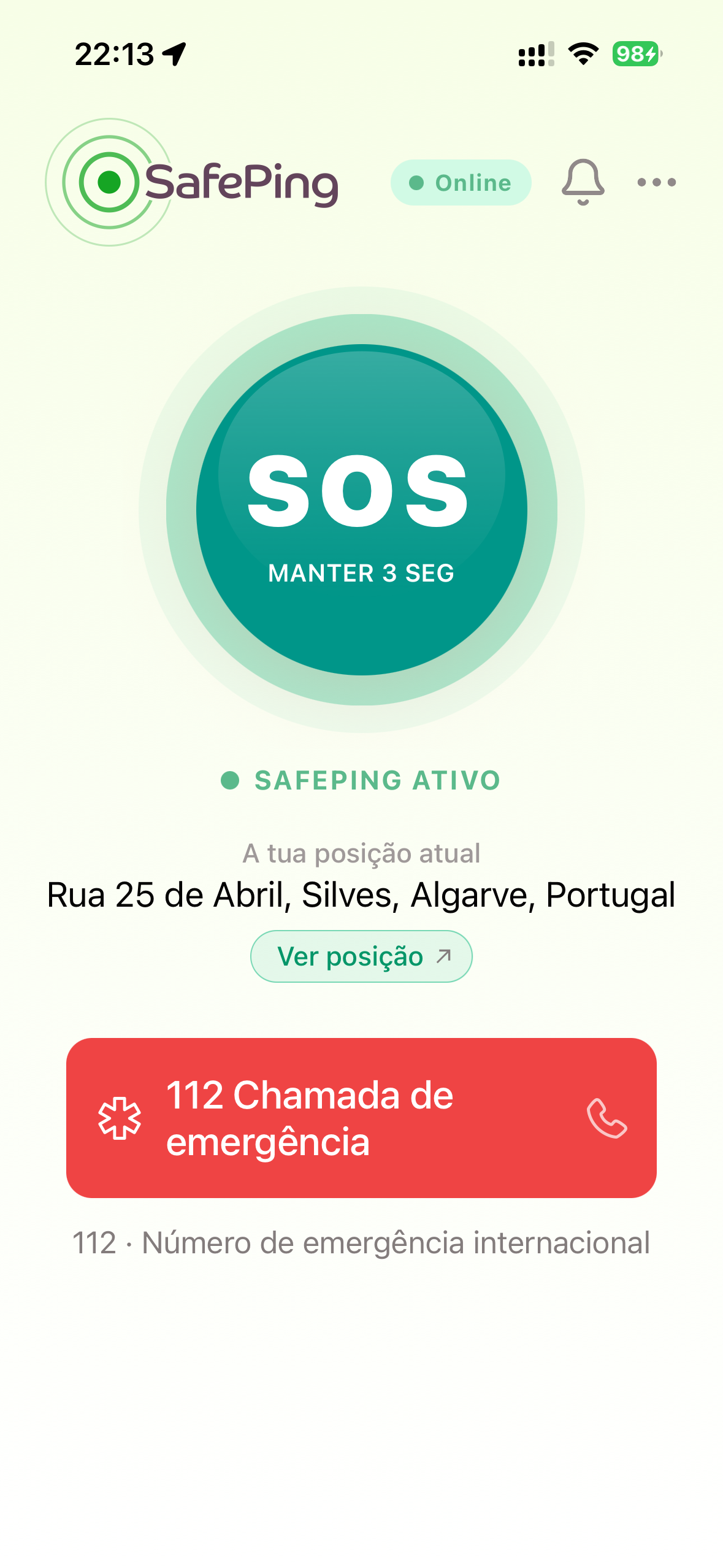 SafePing — Início