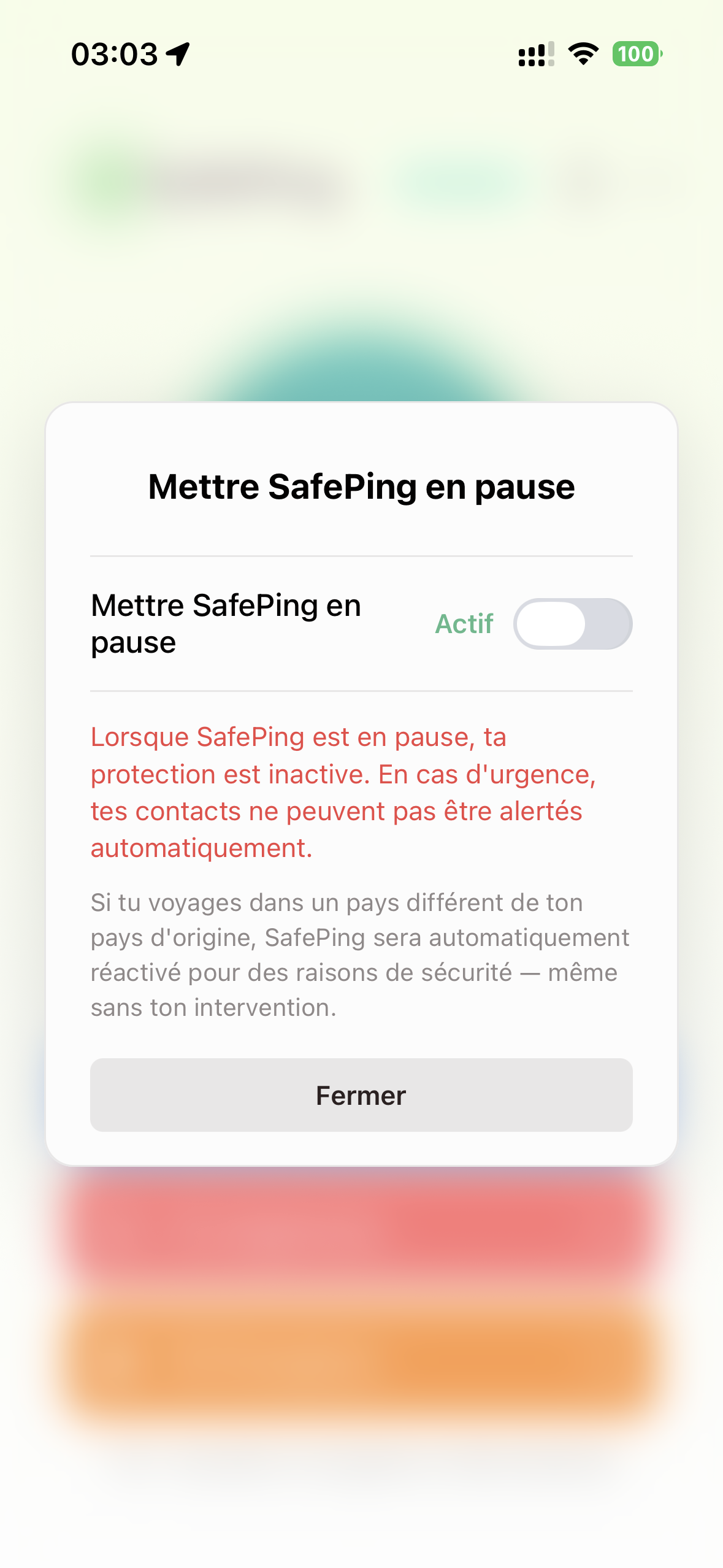 SafePing — Mode Domicile