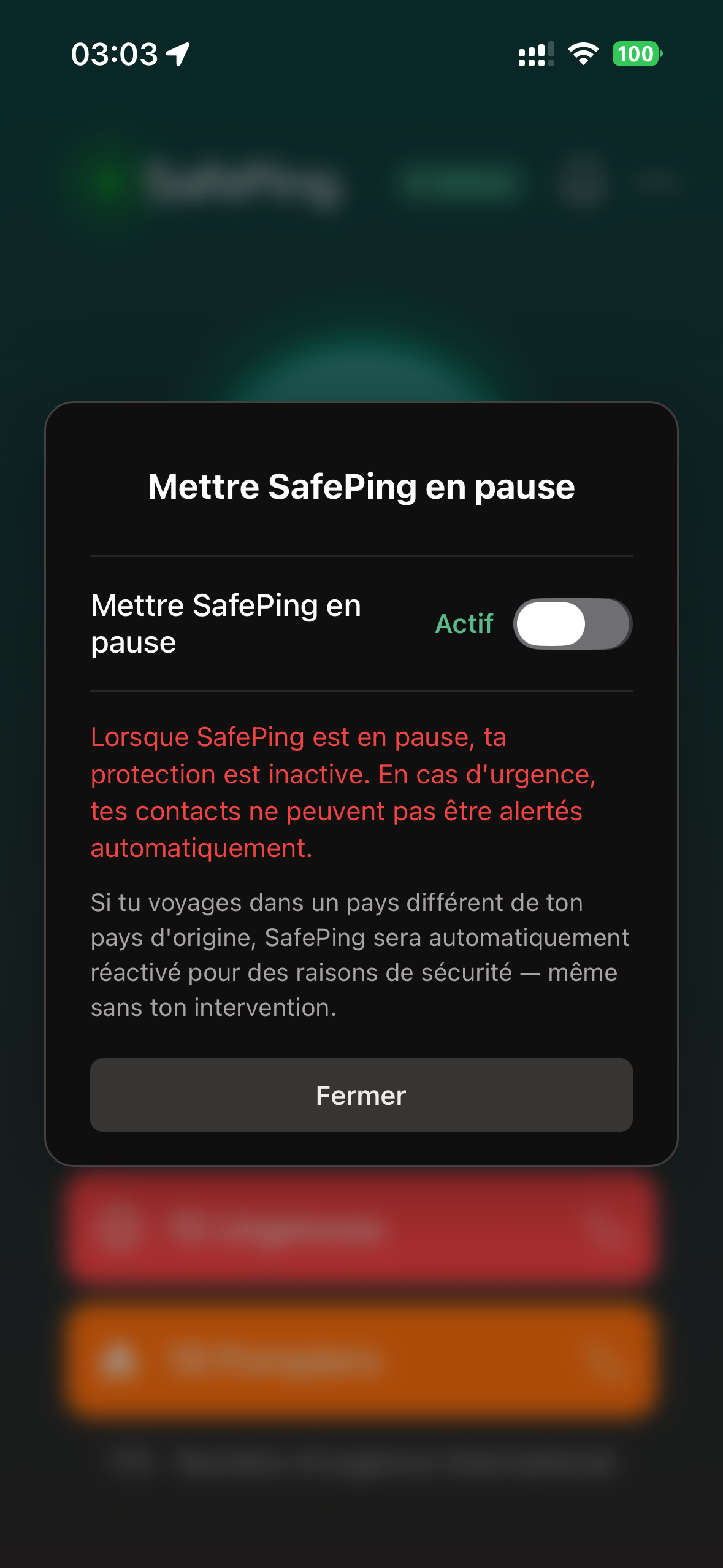 SafePing — Mode Domicile