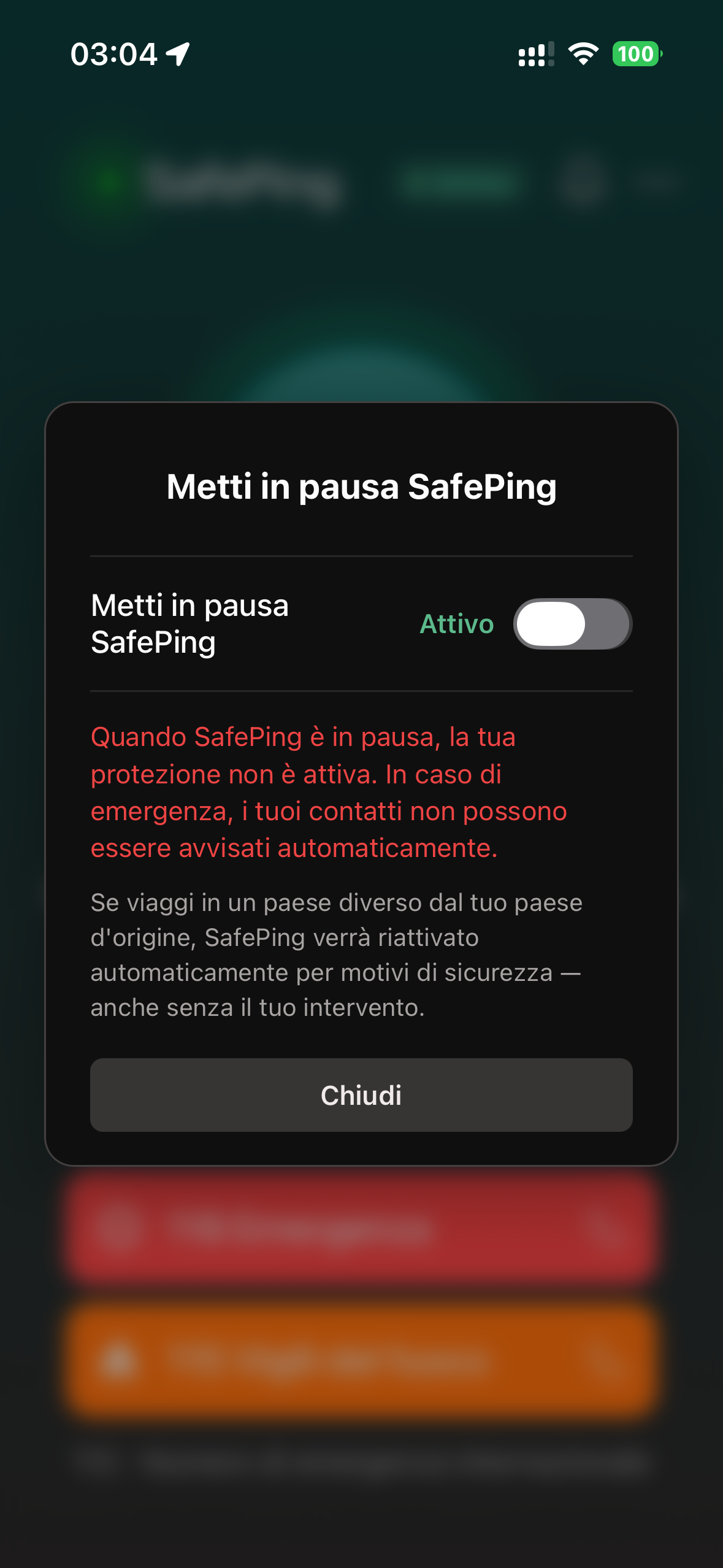 SafePing — Modalità Casa