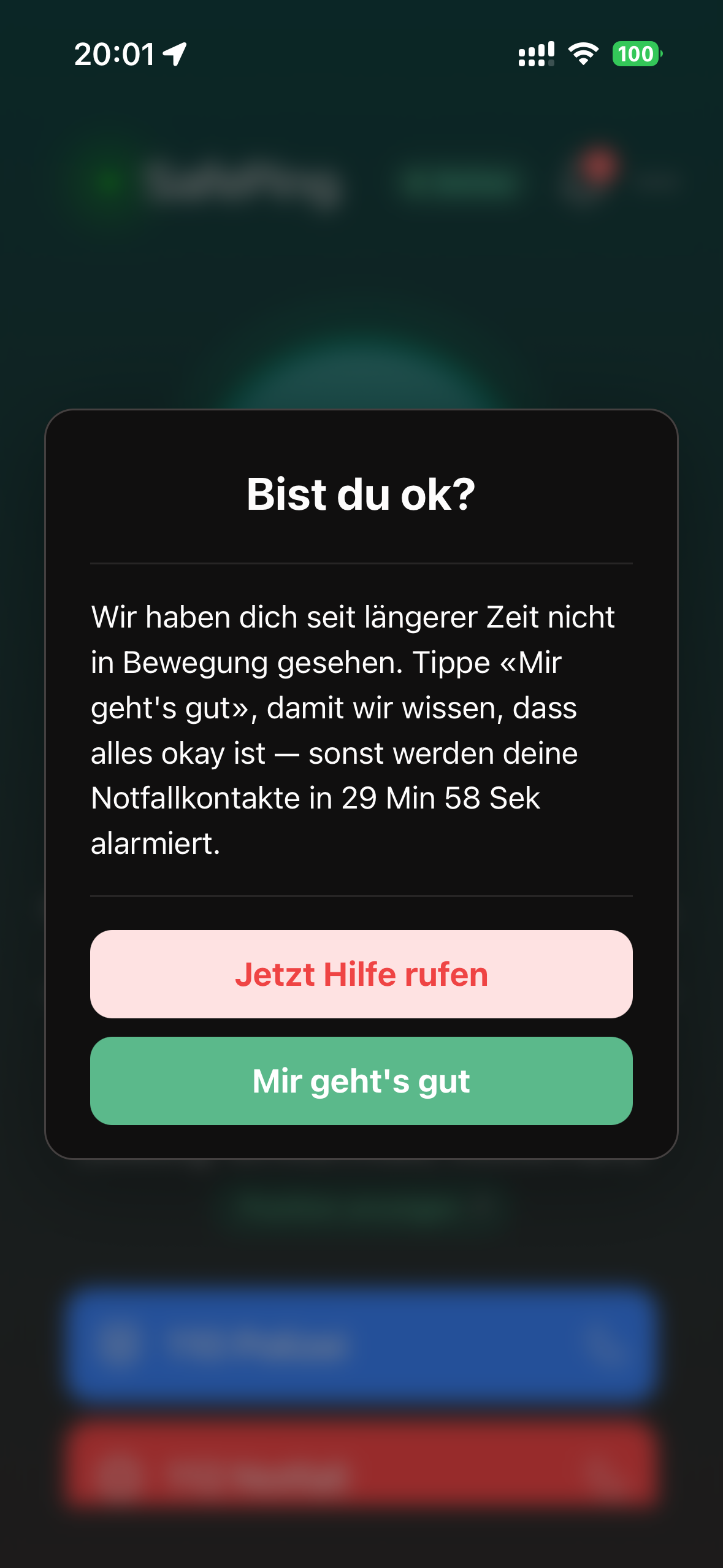 SafePing — Pre-Alarm