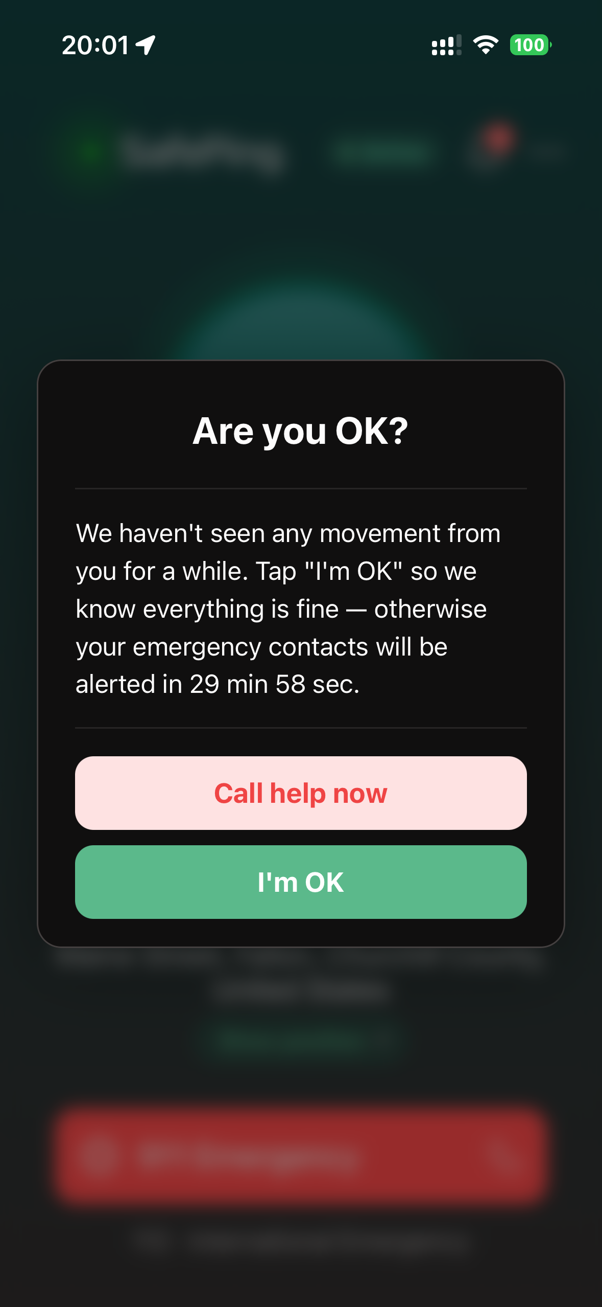 SafePing — Pre-Alarm
