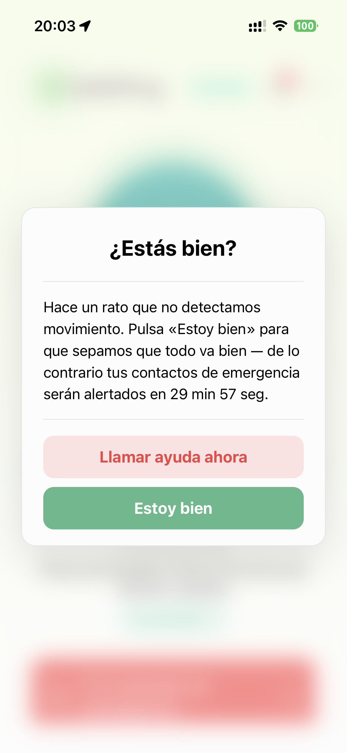SafePing — Pre-Alarma