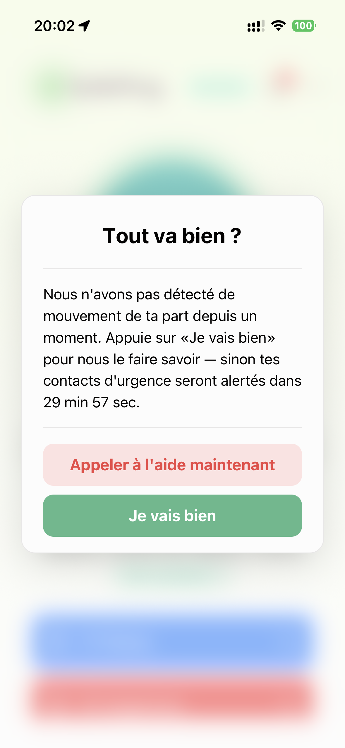 SafePing — Pré-Alarme