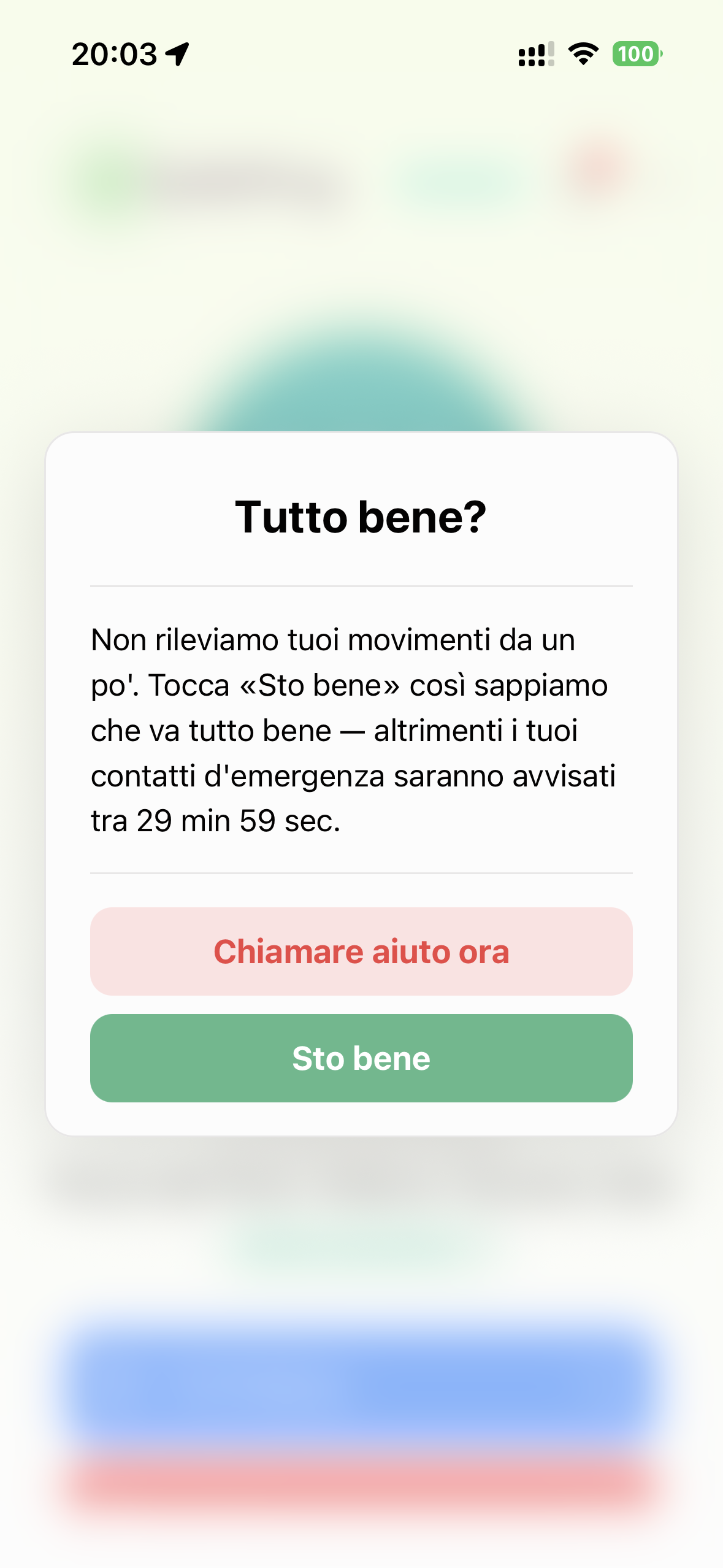 SafePing — Pre-Allarme